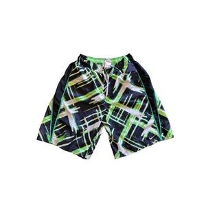 Nike Green Swim Shorts Boys Sz XL Drawstring Youth Multicolor Casual‎